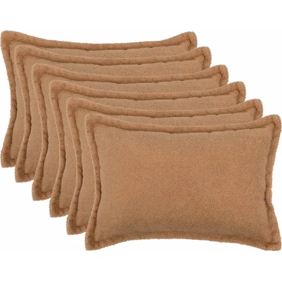 vidaXL HOUTEN Pudebetræk 6 stk. Beige Bouclé 40 x 60 cm