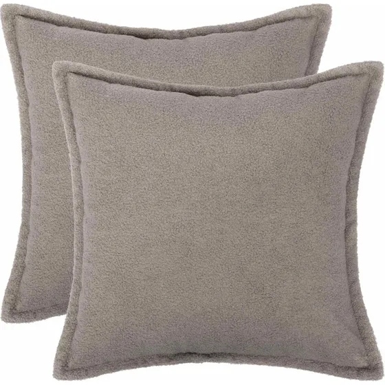 vidaXL HOUTEN Pudebetræk 2 stk. Lysegrå 35x35 cm Bouclé