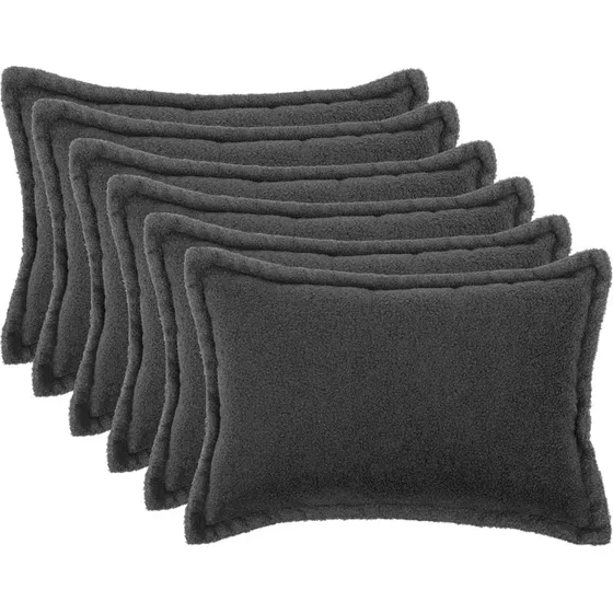vidaXL HOUTEN Pudebetræk 6 stk. Mørkegrå Bouclé 30x50 cm