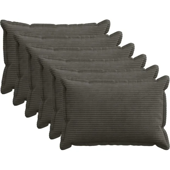 vidaXL HOUTEN Pudebetræk 6 stk. Antracit 30x50 cm Cordfløjl