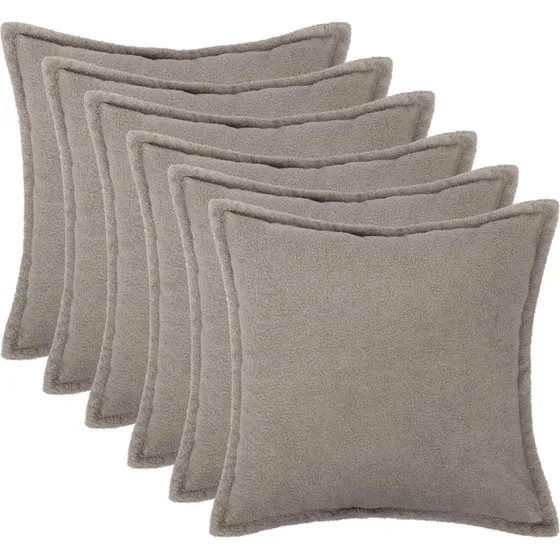 vidaXL HOUTEN Pudebetræk 6 stk. Lysegrå Bouclé 30x30 cm