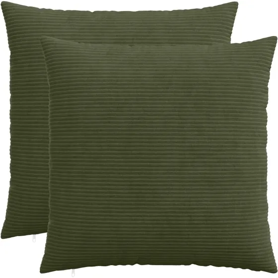 vidaXL HEERLEN Pudebetræk 2 stk. Grøn Cordfløjl 70 x 70 cm