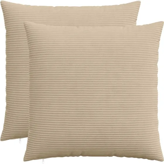 vidaXL HEERLEN Pudebetræk 2 stk. Gråbrun Cordfløjl 70x70 cm