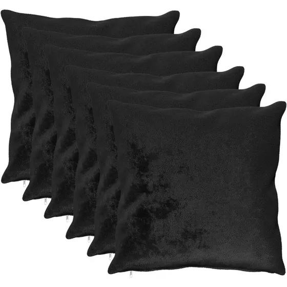 vidaXL Pudebetræk HEERLEN 6 stk. Sort 65 x 65 cm Flannel