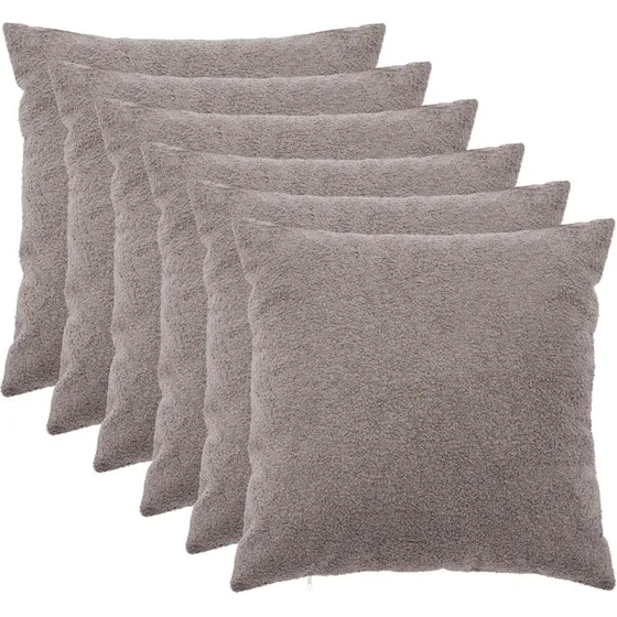 vidaXL HEERLEN Pudebetræk 6 stk. Lysegrå Bouclé 65x65 cm