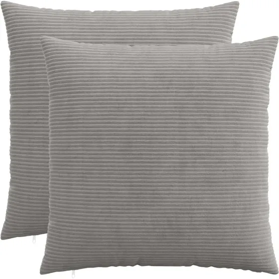 vidaXL HEERLEN Pudebetræk 2 stk. Lysegrå 60x60 cm Cordfløjl