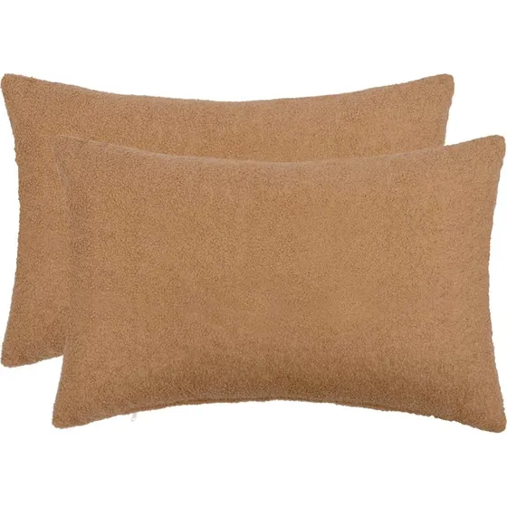 vidaXL HEERLEN Pudebetræk 2 stk - Beige Bouclé 50 x 75 cm