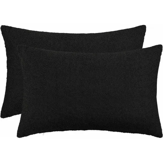 vidaXL HEERLEN Pudebetræk 2 stk. Sort Bouclé 50 x 70 cm