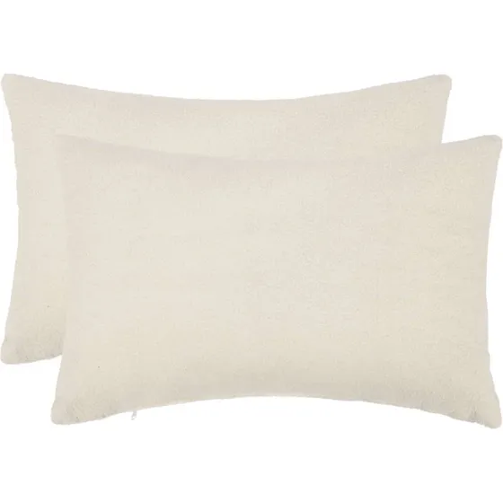 vidaXL HEERLEN Pudebetræk 2 stk. Bouclé Cremefarvet 50x70 cm