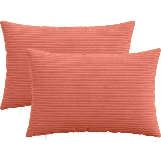 vidaXL HEERLEN Pudebetræk 2 stk. Rød Orange 50x70 cm Cordfløjl