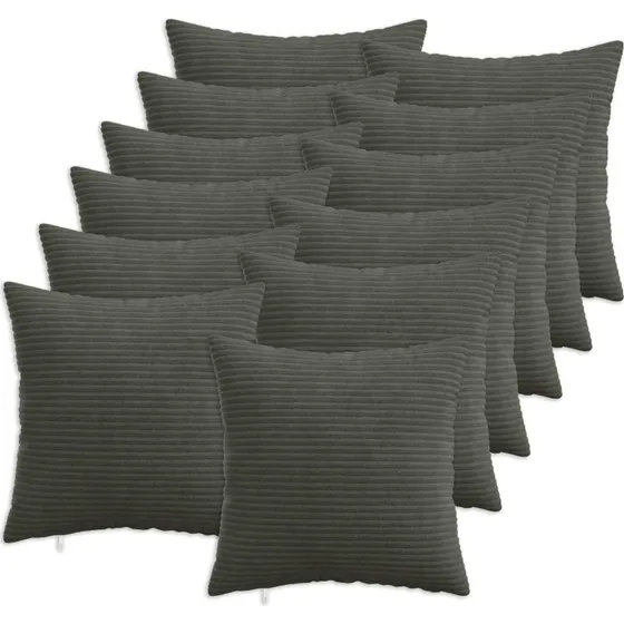 vidaXL HEERLEN Pudebetræk 12 stk. Antracit 50x50 cm Cordfløjl