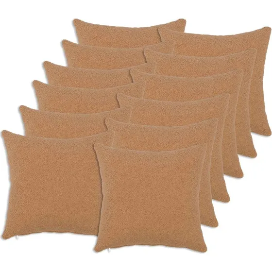 vidaXL HEERLEN Pudebetræk 12 stk. Beige Bouclé 45x45 cm