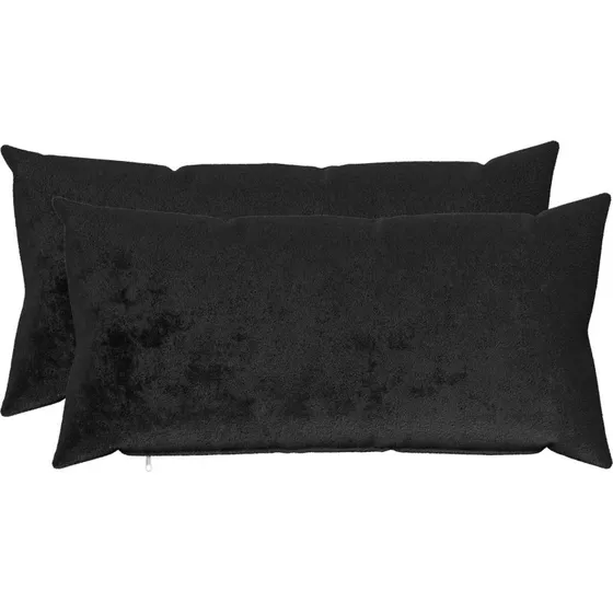 vidaXL HEERLEN Pudebetræk 2 stk. Sort 40 x 80 cm Flannel