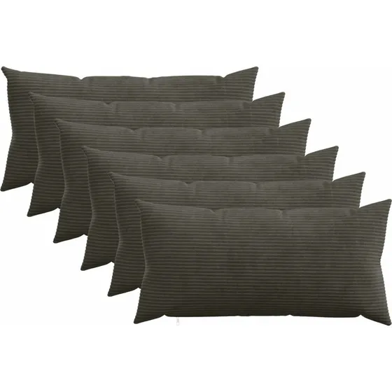 vidaXL HEERLEN Pudebetræk 6 stk - Antracit Cordfløjl 40x80 cm