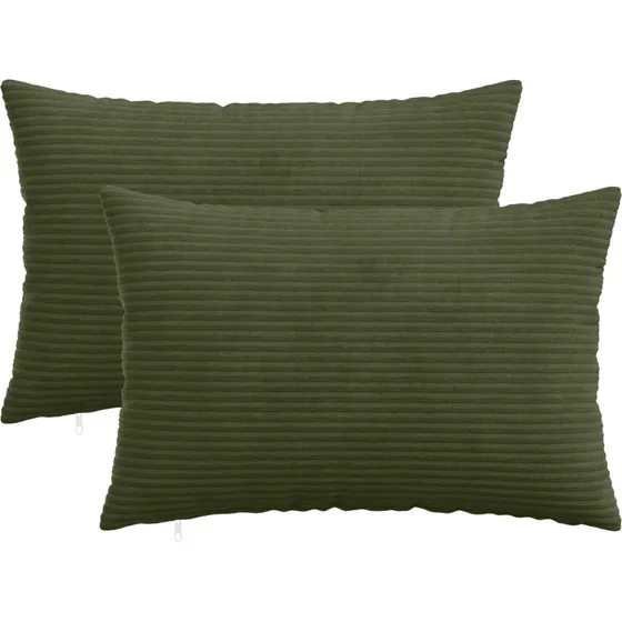 vidaXL HEERLEN Pudebetræk 2 stk. Grøn 40x60 cm Cordfløjl