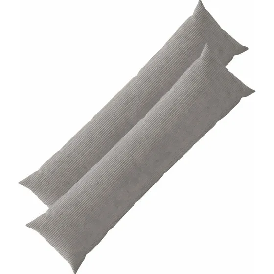 vidaXL HEERLEN Pudebetræk 2 stk. Lysegrå Cordfløjl 40 x 145 cm