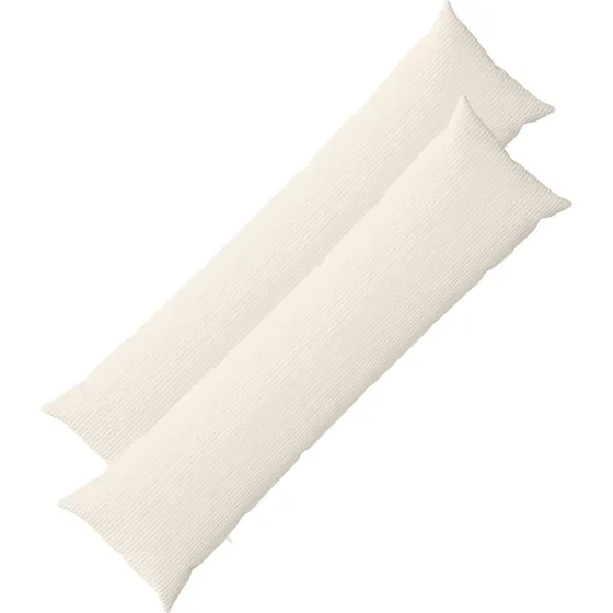 vidaXL HEERLEN Pudebetræk 2 stk. Cremefarvet Cordfløjl 40x145 cm
