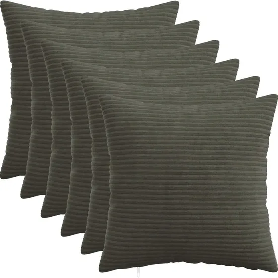 vidaXL HEERLEN Pudebetræk 6 stk. Antracit 40x40 cm Cordfløjl
