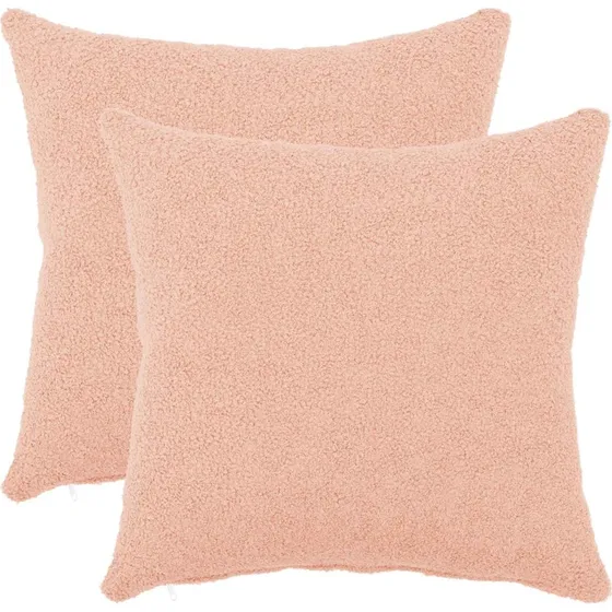 vidaXL HEERLEN Pudebetræk 2 stk. Lyserød Bouclé 35x35 cm