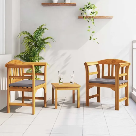 vidaXL Garden Rose loungesæt i massivt akacietræ, 3 dele