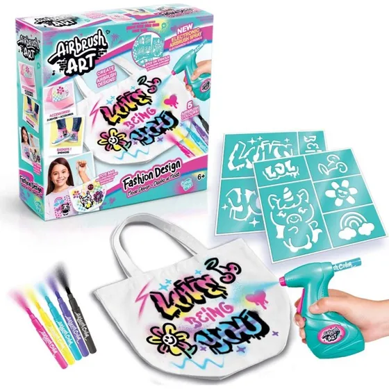 Airbrush Art Fashion Design Kit – Tekstil-sæt