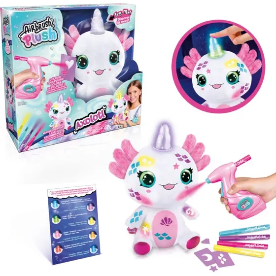 Airbrush Plys Axolotl‑Enhjørning – Farv Selv Sæt