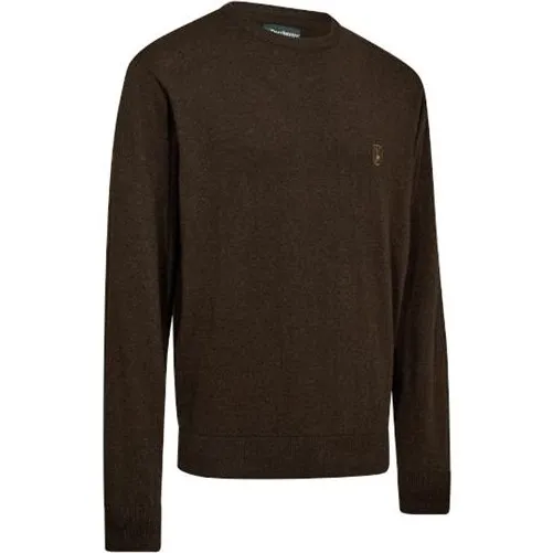 Deerhunter Harrington O-Neck Strik, Brown Melange