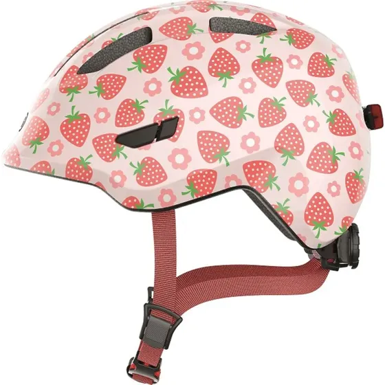 Abus Smiley 3.0 LED børnehjelm - Rose Strawberry, Str. M