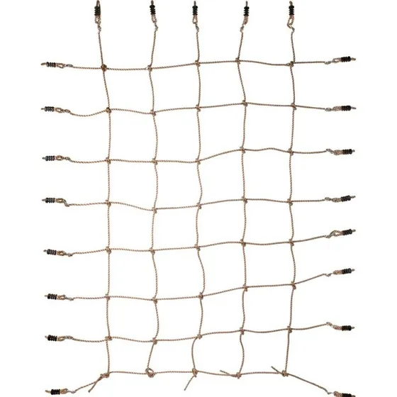 Klatrenet 200x150 cm med 8 kroge - robust naturreb