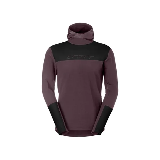 SCOTT Vertic Pro Warm Hoodie - Cocoa Red/Sort - Herre