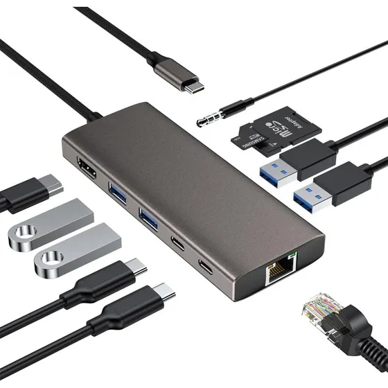 NÖRDIC 1-i-11 Dockingstation - HDMI 4K60Hz, USB 5Gbps, RJ45, PD100W