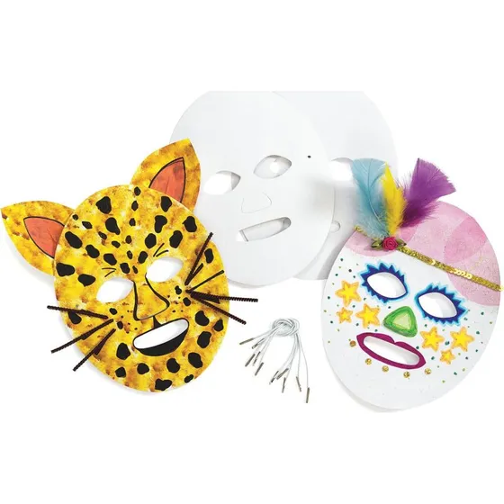 Colorations Kreativt Sæt med 24 Papmasker til Dekoration