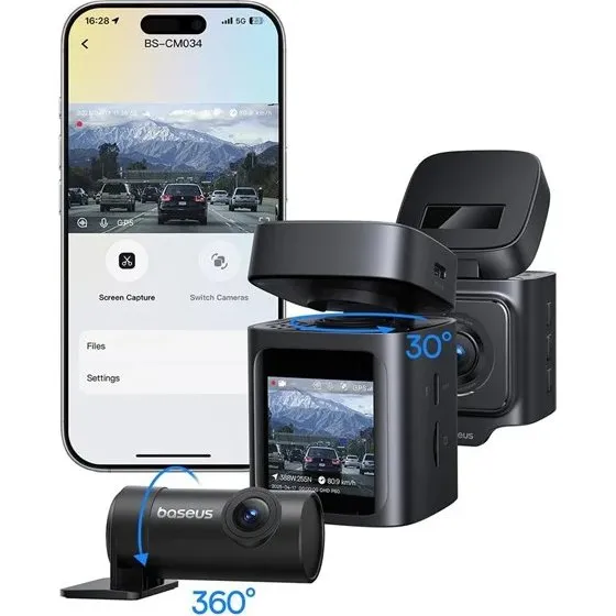 Baseus PrimeTrip VD1 Pro 4K Dashcam med 1080p bagkamera