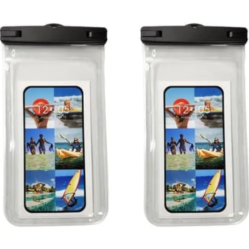 Stor vandtæt telefontaske IPX8 (2-pak) - Sort