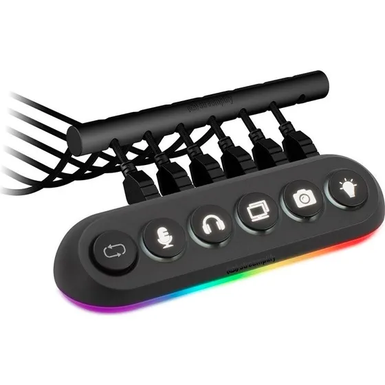 Streamplify HUB DECK 5-slot RGB USB-hub (Sort)