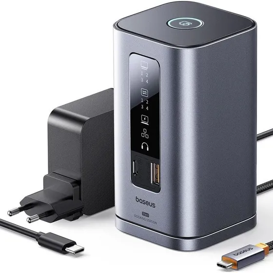 Baseus Spacemate RD1 11-i-1 Dockingstation USB-C 4K@60Hz Grå