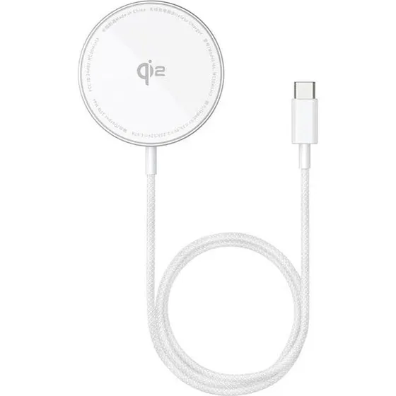 Baseus Simple Mini4 Air Qi2 15W Magnetisk Trådløs Oplader - Sølv