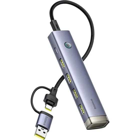 Baseus UltraJoy USB-hub 4x USB-A 3.1 & USB-C, Grå