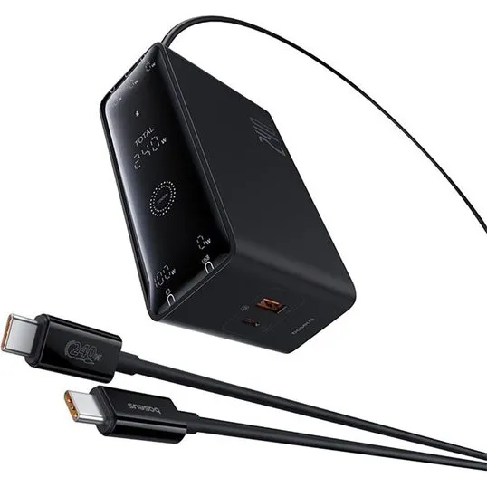 Baseus Digital GaN 240W Wall Charger - 3xUSB-C + 1xUSB-A - Black