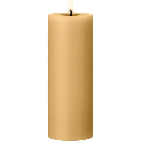 Ester & Erik LED bloklys i ægte voks, 20 cm, karry gul