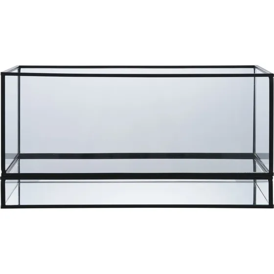 House Nordic Hurricane lysestage i glas og sort metal (30x12x15 cm)