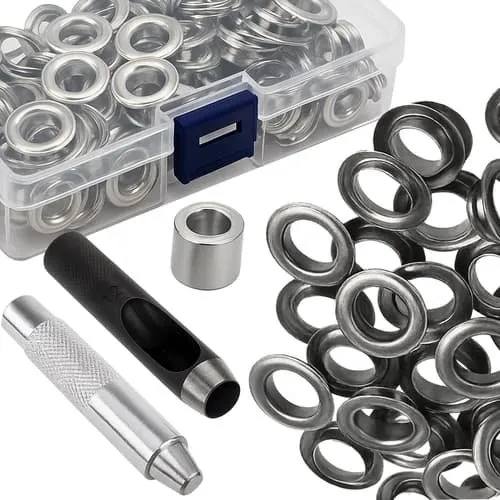 Reparationssæt til presenning - 12 mm - 100 stk. med værktøj