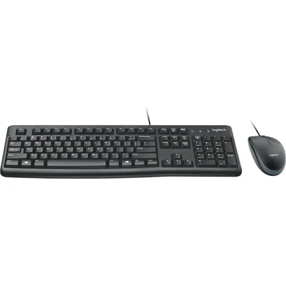 Logitech MK120 Nordisk Tastatur & Mus sæt, Sort (USB)
