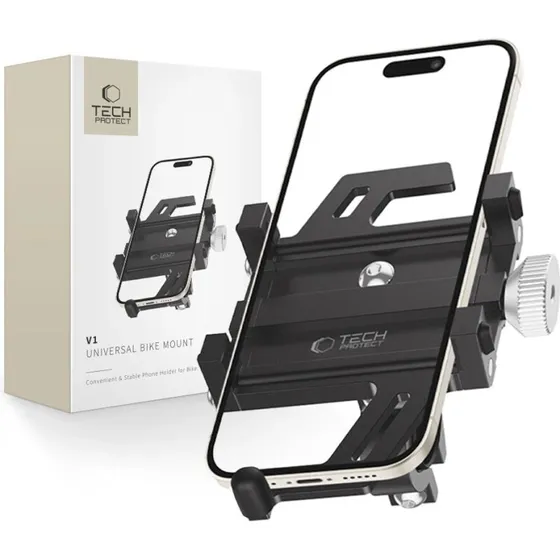 Tech-Protect V1 360° universal cykelholder 55-95 mm - sort