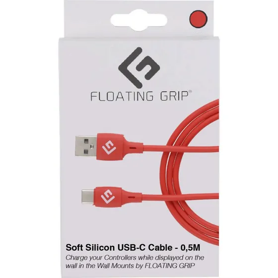 Floating Grip 0,5 m Silikone USB-C kabel – Rød