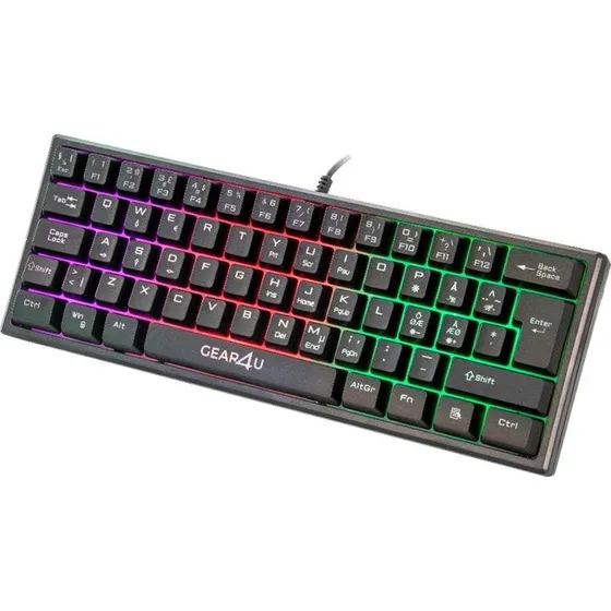 GEAR4U 60% Mini Gaming Tastatur – Nordisk, Sort