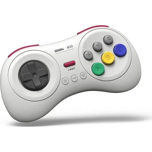 8BitDo M30 Bluetooth Controller – Hvid (Switch/PC/Android)