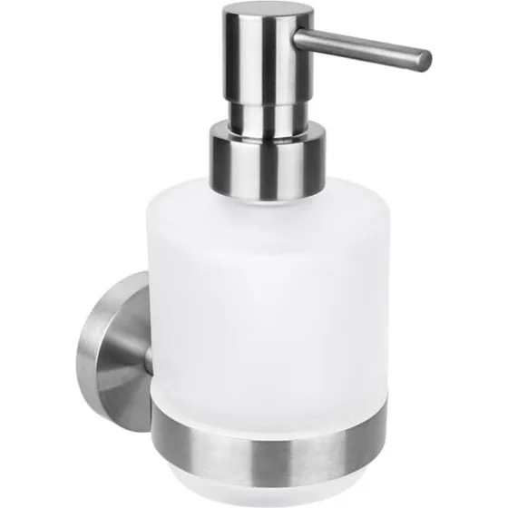 Kriss Simple sæbedispenser, børstet rustfrit stål & glas, 200 ml