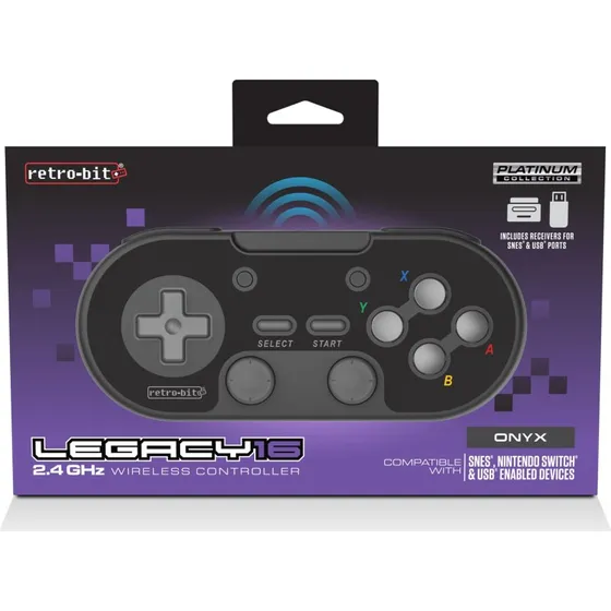 Retro-Bit Legacy 16 Wireless Controller til Nintendo Switch - Sort