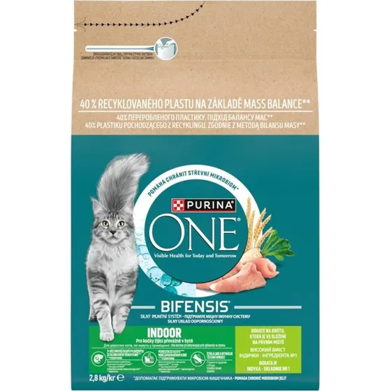Purina ONE Bifensis Indoor tørfoder med kalkun, 2,8 kg